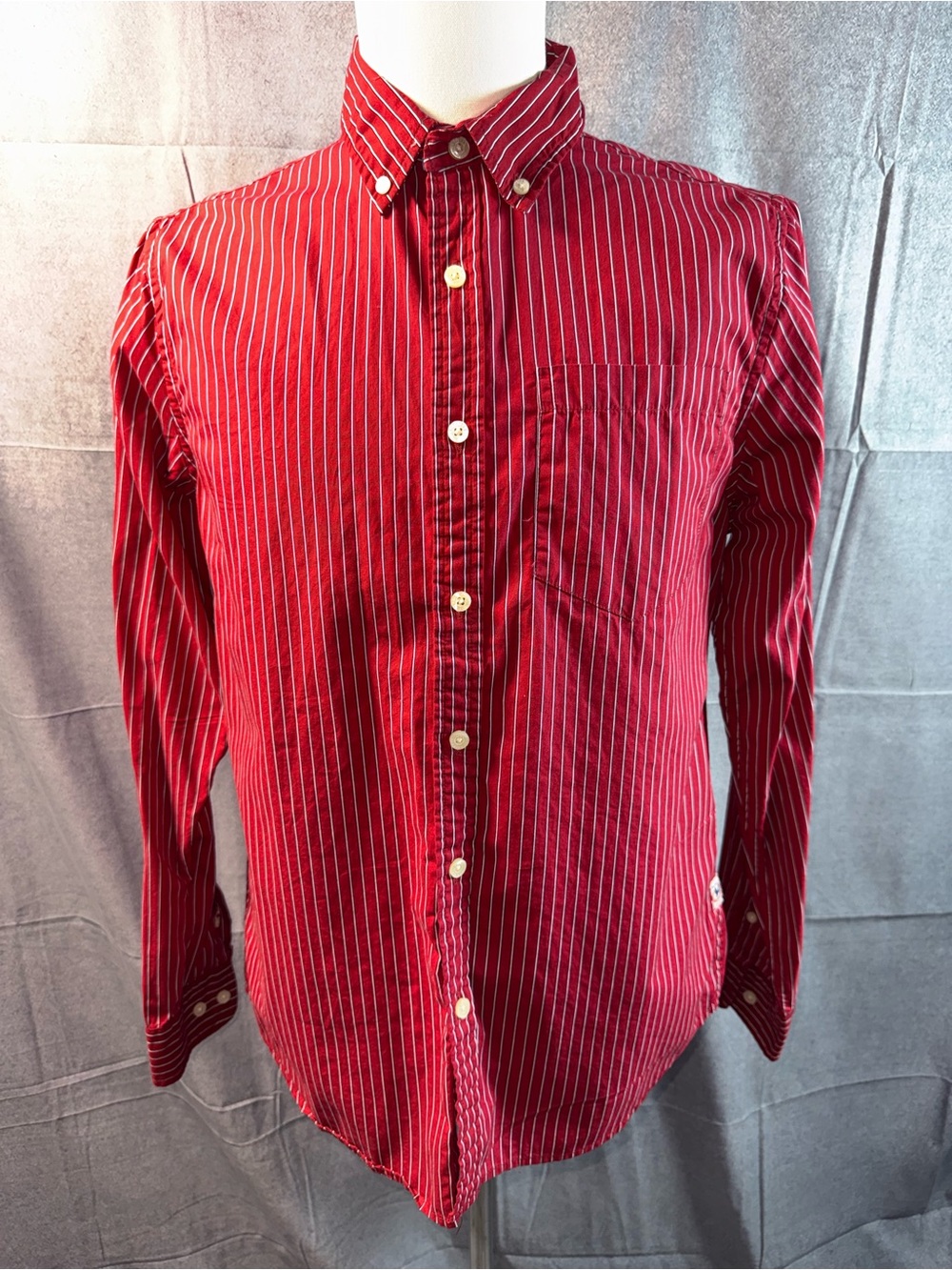 1810-Cactus Red Stripe Button-Down Shirt